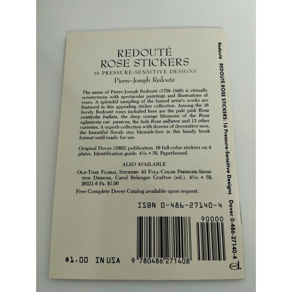 Redoute Rose Stickers: 16 Pressure-Sensitive Designs (Dover‎ Stickers) Redoute